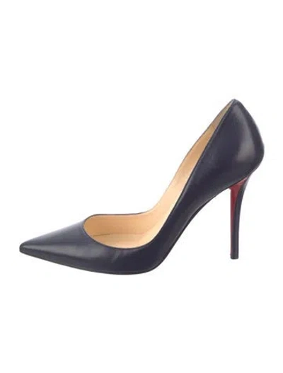 Pre-owned Christian Louboutin Corneille Leather Pumps In Blue