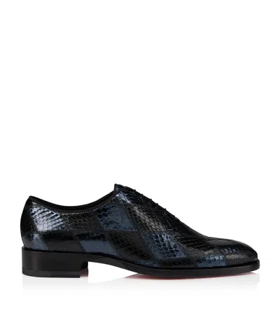 Christian Louboutin Corteo Leather Oxford Shoes In Blue