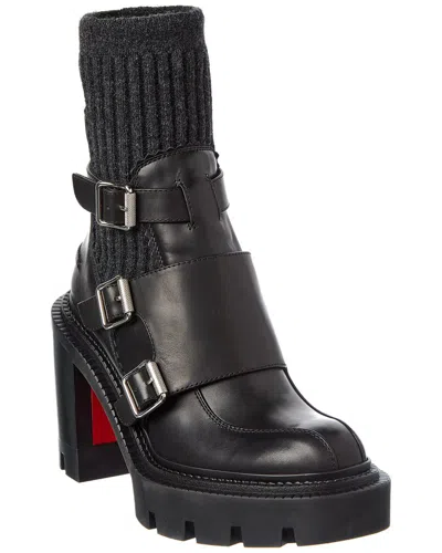 Christian Louboutin Cortinetta College 100 Leather Boot In Black