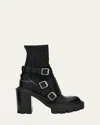 Christian Louboutin Cortinetta College Red-sole Ankle Boots In Black