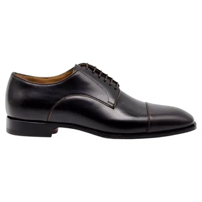 Pre-owned Christian Louboutin Cortomale Leather Derby Shoes Brown Eu 40.5 Us 7.5 - Nwob
