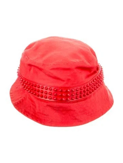 Pre-owned Christian Louboutin Cotton Bucket Hat In Red