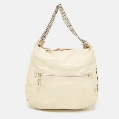 Pre-owned Christian Louboutin Cream Leather Mariana Hobo