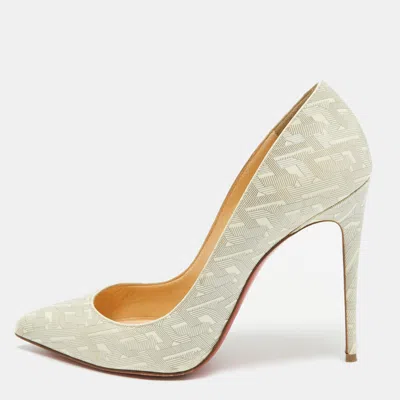 Pre-owned Christian Louboutin Cream Patent Pigalle Follies Pumps Size 38