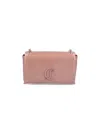 Christian Louboutin Crinkle Patent Shoulder Bag With Adjustable Gold Chain In Pink