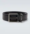 Christian Louboutin Croc-effect Leather Belt In Black