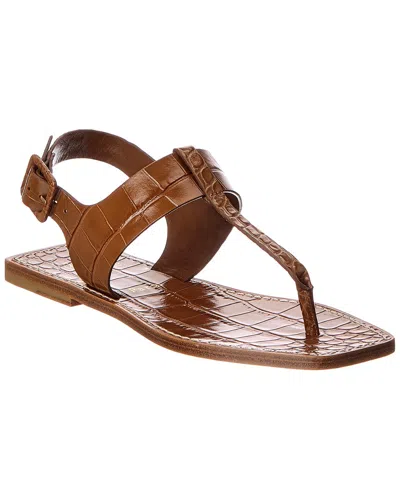 Christian Louboutin Croc-embossed Leather Sandal In Brown