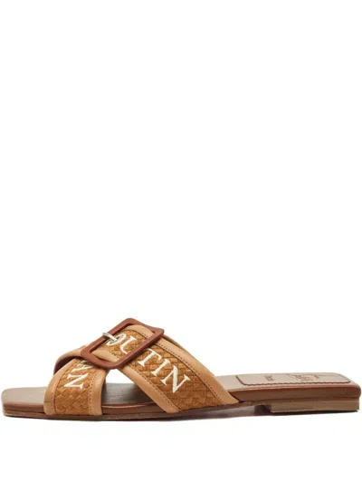 Pre-owned Christian Louboutin Crossimule Sandals In Brown