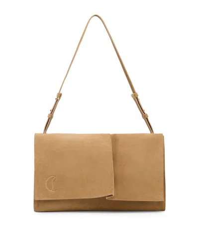 Christian Louboutin Womens Lionne Baggy Large Leather Shoulder Bag In Brown