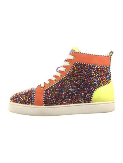 Pre-owned Christian Louboutin Crystal Colorblock Pattern Sneakers In Multi