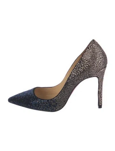 Pre-owned Christian Louboutin Crystal Crystal Embellishments Pumps In Black