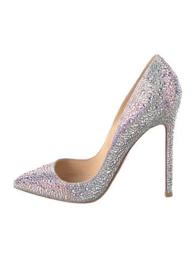 Pre-owned Christian Louboutin Crystal Crystal Embellishments Pumps In Silver