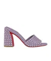 Christian Louboutin Crystal Embellished Muller Shoes In Purple