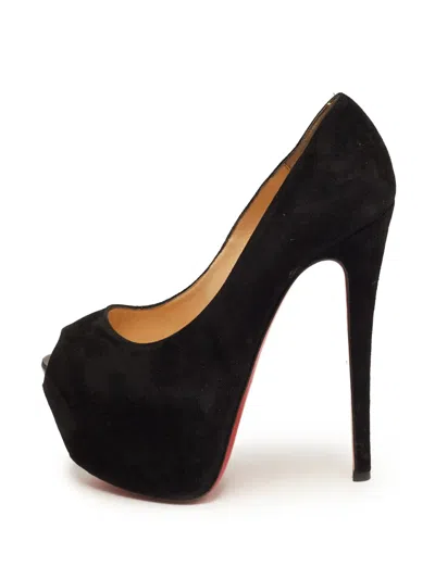 Pre-owned Christian Louboutin Daffodile Peep-toe Pumps In Black