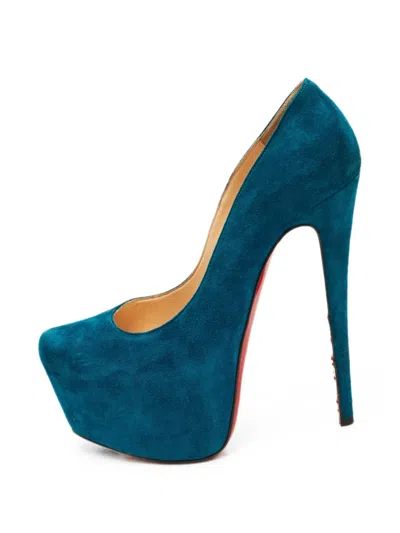 Pre-owned Christian Louboutin Daffodile Platform Pumps In Blue