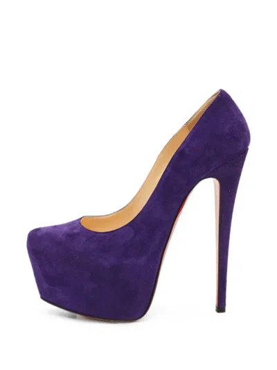 Pre-owned Christian Louboutin Daffodile Platform Pumps In Purple
