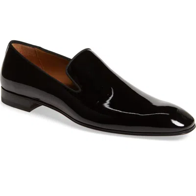 Christian Louboutin Dandelion Grosgrain-trimmed Patent-leather Loafers In Black