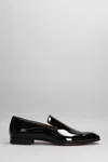 Christian Louboutin Dandeliuon Flat Loafers In Black Patent Leather In Black