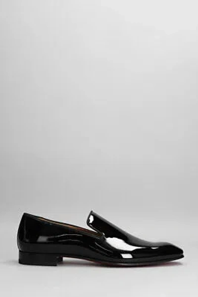 Pre-owned Christian Louboutin Dandeliuon Flat Loafers In Black Patent Leather
