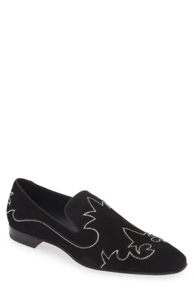 Christian Louboutin Dandysiago Embellished Loafer In Black