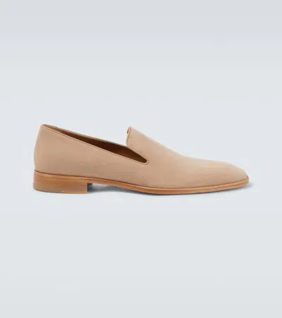 Christian Louboutin Danny Flex Suede Loaders In Pink