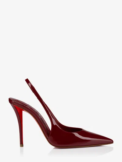 Christian Louboutin Miss Z 100 Patent Leather Slingback Pumps In Red