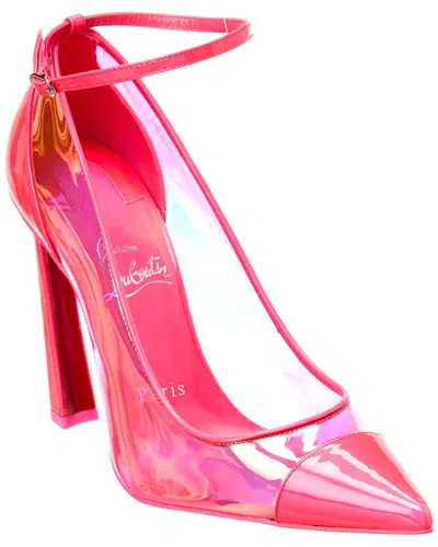 Christian Louboutin Debout Condorapik 100 Vinyl & Patent Pump In Pink