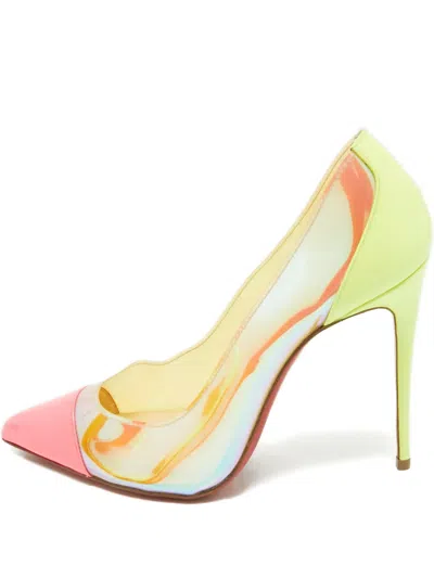 Pre-owned Christian Louboutin Debout Point-toe Heeled Pumps In Green
