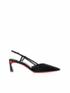 Christian Louboutin Women Miss Z Leather Slingback Pumps In Black