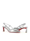 Christian Louboutin Woman Pumps Silver Size 8 Leather In Silver