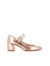 Christian Louboutin 55mm Miss Jane Laminated Leather Pumps In Oro Rosa