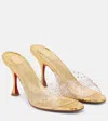 Christian Louboutin Degramule Strass Clear Red Sole Sandals In Version Gold/lin Gold