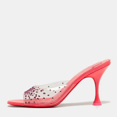 Pre-owned Christian Louboutin Degramule Size 38 Transparent Pvc Slide Sandals