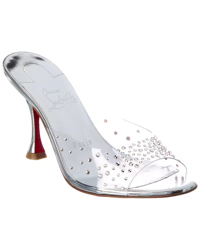 Christian Louboutin Degramule Strass 85 Leather & Pvc Sandal In Transparent