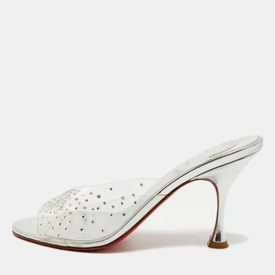 Pre-owned Christian Louboutin Degramule Strass Size 40 Transparent Pvc Mules