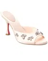 Christian Louboutin Degraqueenie Silk Embellished Red Sole Sandals In Beige