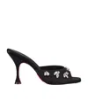 Christian Louboutin Degraqueen 85mm Crystal-embellished Crepe Satin Sandals In Black