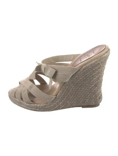 Pre-owned Christian Louboutin Delfin 120mm Canvas Espadrilles