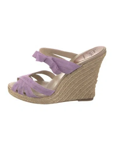 Pre-owned Christian Louboutin Delfin Colorblock Pattern Espadrilles In Purple