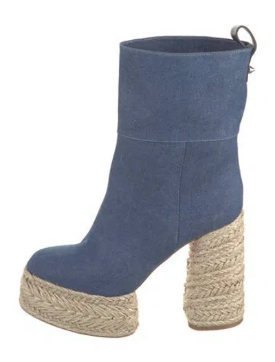 Pre-owned Christian Louboutin Denim Boots In Blue