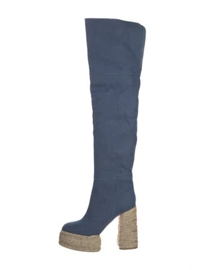 Pre-owned Christian Louboutin Denim Boots In Blue