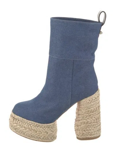 Pre-owned Christian Louboutin Denim Boots In Blue