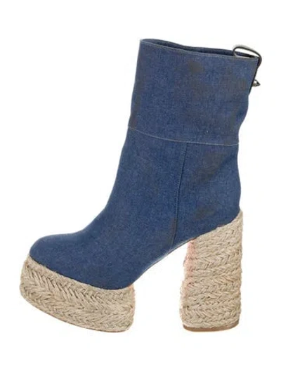 Pre-owned Christian Louboutin Denim Boots In Blue
