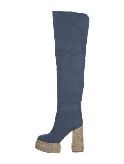Pre-owned Christian Louboutin Denim Boots In Blue