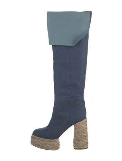 Pre-owned Christian Louboutin Denim Boots In Blue