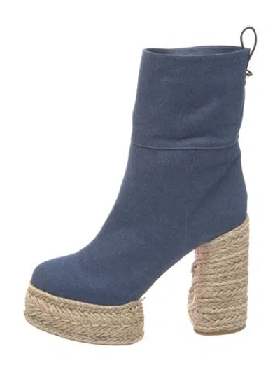 Pre-owned Christian Louboutin Denim Boots In Blue