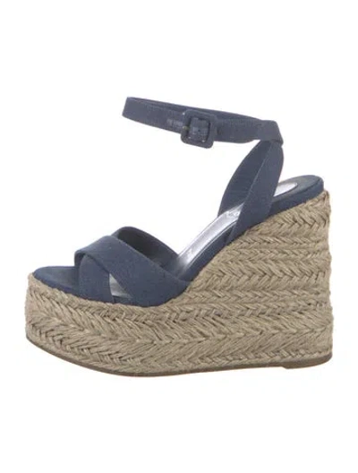 Pre-owned Christian Louboutin Denim Espadrilles In Blue