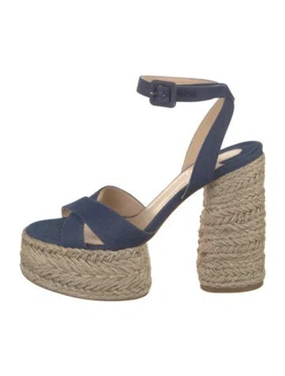 Pre-owned Christian Louboutin Denim Espadrilles In Blue