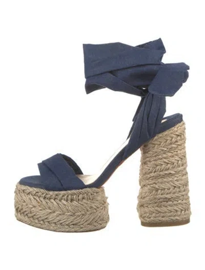 Pre-owned Christian Louboutin Denim Espadrilles In Blue