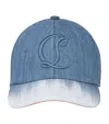 CHRISTIAN LOUBOUTIN DENIM MOONCREST BASEBALL CAP